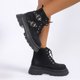 thumbnail image 4 of NECHOLOGY Botas Mujer Zapatos Botines de mujer Botas de tobillo gruesas de tacón grueso con cordones decorativos con hebilla de cinturón de cuero sólido a la moda para mujer (Black, 8), 4 of 6