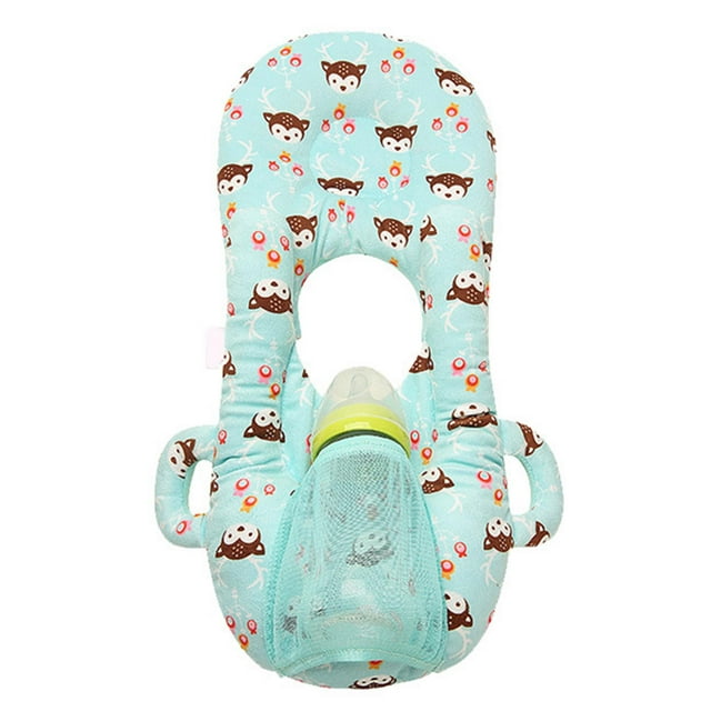 Almohada de alimentación de bebé 2 en un, soporte para biberón, almohada de lactancia, almohada de bebé para recién nacido , patrón de zorro CUTICAT Cojín de lactancia