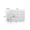 thumbnail image 3 of Plank+Beam Solid Wood Scandinavian 6-Drawer Dresser, White, 3 of 10