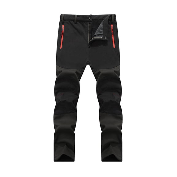 XFLWAM Mens Waterproof Hiking Pants Outdoor Snow Ski Fishing Fleece Lined Insulated Soft Shell Winter Windproof Cargo Pants Army Green L