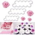 thumbnail image 2 of Namzi Fondant Icing Tool, 9Pcs Roses Carnations Peony 3D Petal Cake Cutter Flower DIY Baking Accessories, 2 of 4