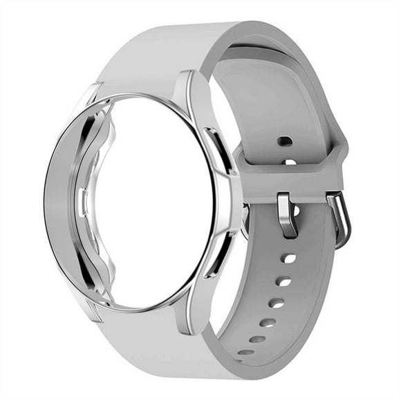 ALMNVO Case+Band for Samsung Galaxy Watch 4 44mm 40mm smartwatch Watchband Ridge Sport Bracelet Galaxy Watch 4 Band -Gray