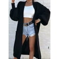 thumbnail image 5 of Solid Color Knitwear Pocket Cardigan Mid-length Sweater Women's Coat, 5 of 11