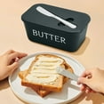 thumbnail image 5 of BUTOMKY Butter Dish with Lid - Plastic Butter Storage Container, Large Countertop Butter Keeper for Refrigerator & Kitchen (Includes Butter Knife) White Green, 5 of 7