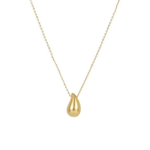 OnlyUnique 14K Gold Plated Pear Pendant Necklace for Women Simple Gold Tear Drop Chocker Necklace Jewelry Gift for Her