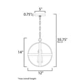 thumbnail image 2 of Maxim 27582CDBK 12 in. Compass 1 Light Black Outdoor Pendant, 2 of 2
