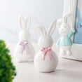 thumbnail image 6 of Easter Decor 2PCS Ceramic Rabbits with Bow Easter and Holiday Decorations Spring Tabletop Decor Home Decor Collection, 6 of 7