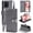 Gray, variant on TECH CIRCLE Flip Folio Wallet Case for iPhone 13 Mini, with Wrist Strap and Crossbody Strap, PU Leather Protective Case with Credit Card Holders, Pockets, Stand, Magnetic Snap Closure, Black