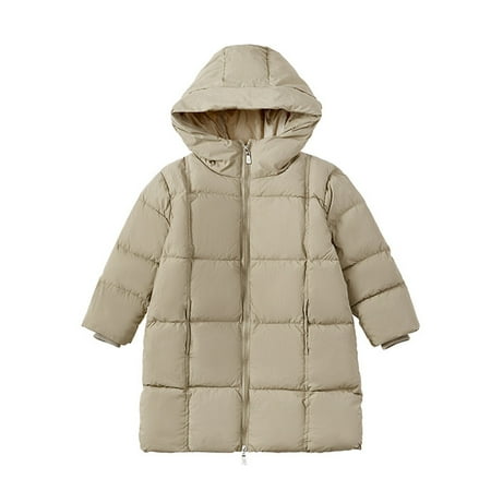 

Kids Toddler Baby Girls Boys Winter Warm Thick Solid Cotton Long Sleeve Padded Jacket Coat Clothes