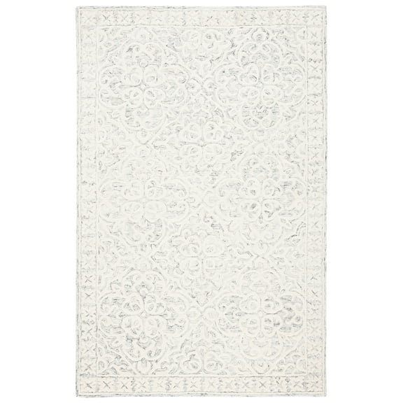 SAFAVIEH Metro Joshua Medallion Area Rug, Silver/Ivory, 4' x 6'