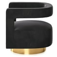 thumbnail image 7 of BELLEZE Swivel Accent Chair, Modern Barrel Chair Comfy Velvet Curved Back Round Chair with Gold Base Wood Frame, 360 Degree Swivel Club Armchair for Living Room, Bedroom, Office - Crown Chair (Black), 7 of 7
