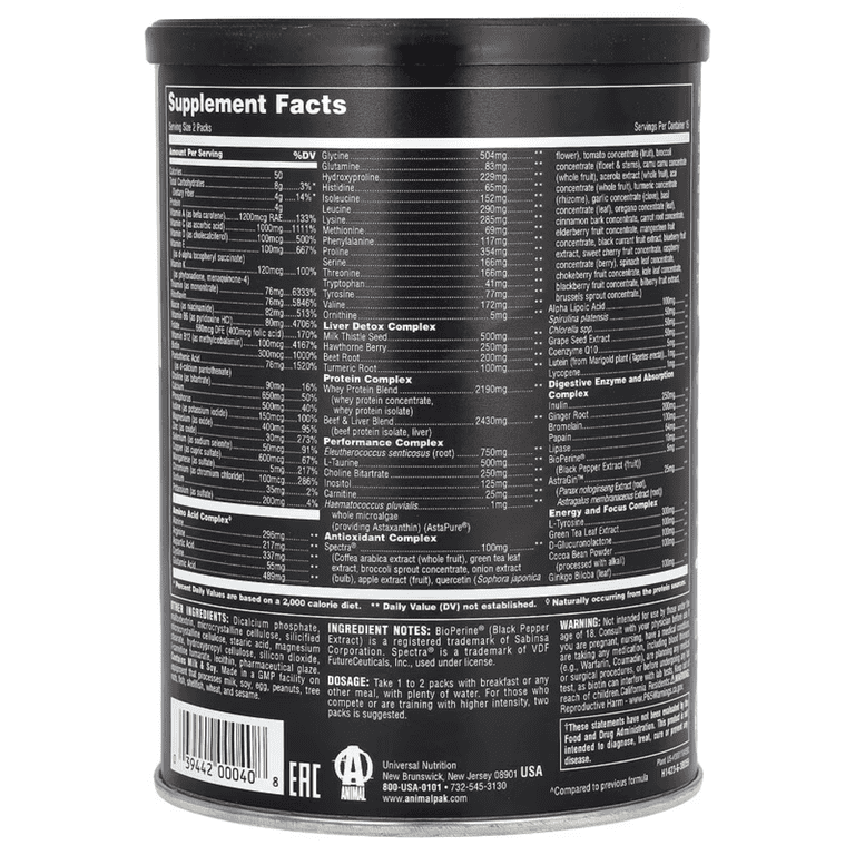 Universal Nutrition Animal Pak - Daily Multivitamin Dietary