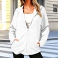 thumbnail image 6 of Bosfbaoi Zip Up Hoodies for Women Contrast Zipper Drawstring Hood Long Sleeve Womens Jacket Loose Casual Sweatshirt with Side Pockets, 6 of 7