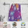 thumbnail image 4 of Christmas Colorful Snowflakes Hand Towels 2 PCS, Vivid Vintage Star Kitchen Towel Ultra Soft and Highly Absorbent,Decorative Fingertip Face Towel for Bathroom Hotel, 28.3"x14.4", 4 of 5
