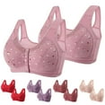 thumbnail image 4 of Utoimkio 2 Pack Wireless Bras for Women Front Closure Push Up Bras for Women No Underwire Comfort Breathable Everyday Bras, 4 of 4