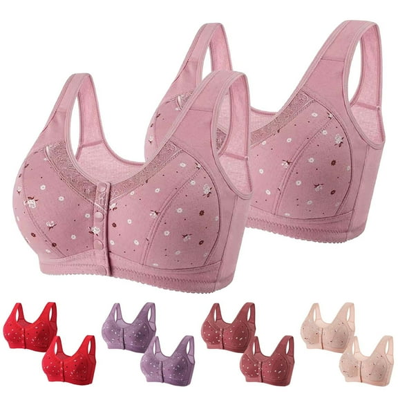 Fesfesfes Bras for Women Wireless Ladies Front Closure Bra Underwear Bras High Support Bras for Women