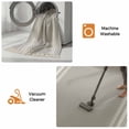 thumbnail image 5 of Grey Striped Washable Area Rug 3'x5',Luxurious White Stripes Modern Abstract Art Woven Cotton Tassels Kitchen Rugs,Non Slip Indoor Door Mat Throw Carpet for Entryway Living Room Nursery Laundry Room, 5 of 9