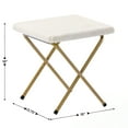 thumbnail image 6 of Emma + Oliver Oversize Faux Fur Folding Saucer Moon Chair with Ottoman for Dorm and Bedroom, Ivory Faux Shearling/Soft Gold Frame, 6 of 12