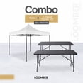 thumbnail image 1 of Toldo Blanco Plegable Impermeable 3x3 + Paquete 2 Mesas Plegables Negras Plástico LOOMBER, 1 of 5