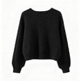 thumbnail image 4 of Vmvidoty 2026 Cardigan Sweaters for Women Spring Fashion 2026 V Neck Long Sleeve Chunky Cable Knit Sweater Button Outwear Black Free Size, 4 of 5