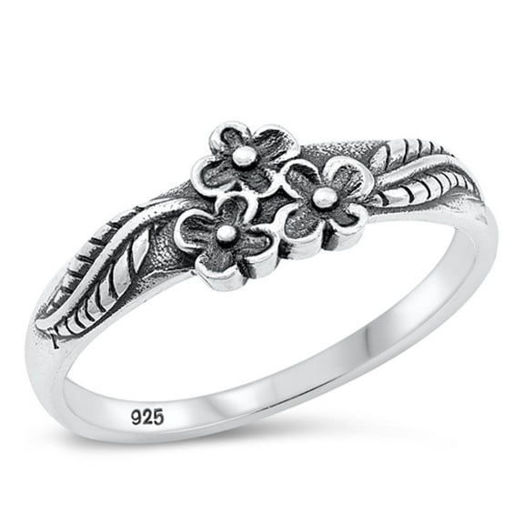 Windmill Flower Wholeness Ring .925 Sterling Silver Band Jewelry Female Male Unisex Size 9