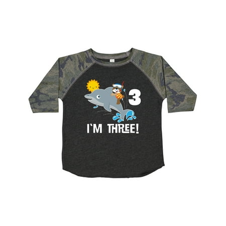 

Inktastic 3rd Birthday Dolphin Cute Beach 3 Year Old Gift Toddler Boy or Toddler Girl T-Shirt