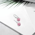 thumbnail image 4 of Gem Stone King 925 Sterling Silver Pink Zirconia 925 Sterling Silver Dangle Earrings for Women (3.02 cttw, Round 6MM), 4 of 4
