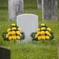 thumbnail image 2 of Artificial Fan Chrysanthemum Flowers, 2 Bundles Lifelike 12 Heads Silk Flowers for Cemetery Decor, Memorial Grave Arrangements, No Maintenance Tomb Decorations, 2 of 6