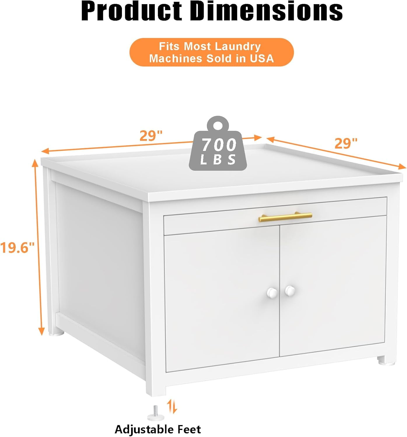 GDLF Laundry Pedestal Heavy Duty Metal Washer Dryer Pedestal 29" Universal Fit Anti-Vibration Washing Machine Stand