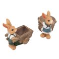 thumbnail image 3 of Balcony Patio Rabbit Flower Pot,2PCS Animal Succulent Planter Resin Succulent Planter Cute Bunny Planter Pots High Capacity, 3 of 8