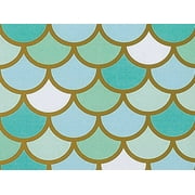 Pack of 1, Mermaid's Paradise 24" x 417' Gift Wrap Counter Roll For Party, Holiday & Event, Made In USA