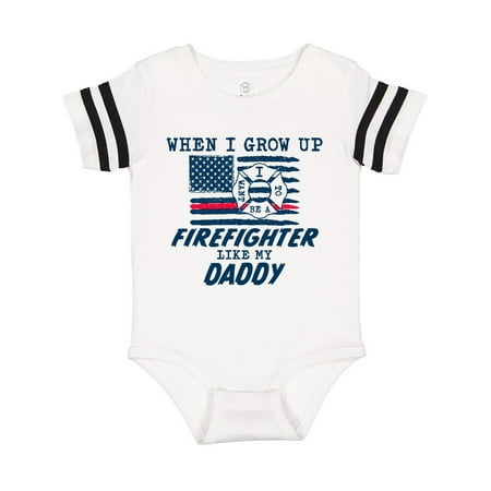 

Inktastic When I Grow up I want to be a Firefighter Like my Daddy Gift Baby Boy or Baby Girl Bodysuit