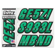 STIFFIE Techtron Sea Foam Green/Black 3" Alpha-Numeric Identification Custom Kit Registration Numbers & Letters Marine Stickers Decals for Boats & Personal Watercraft PWC