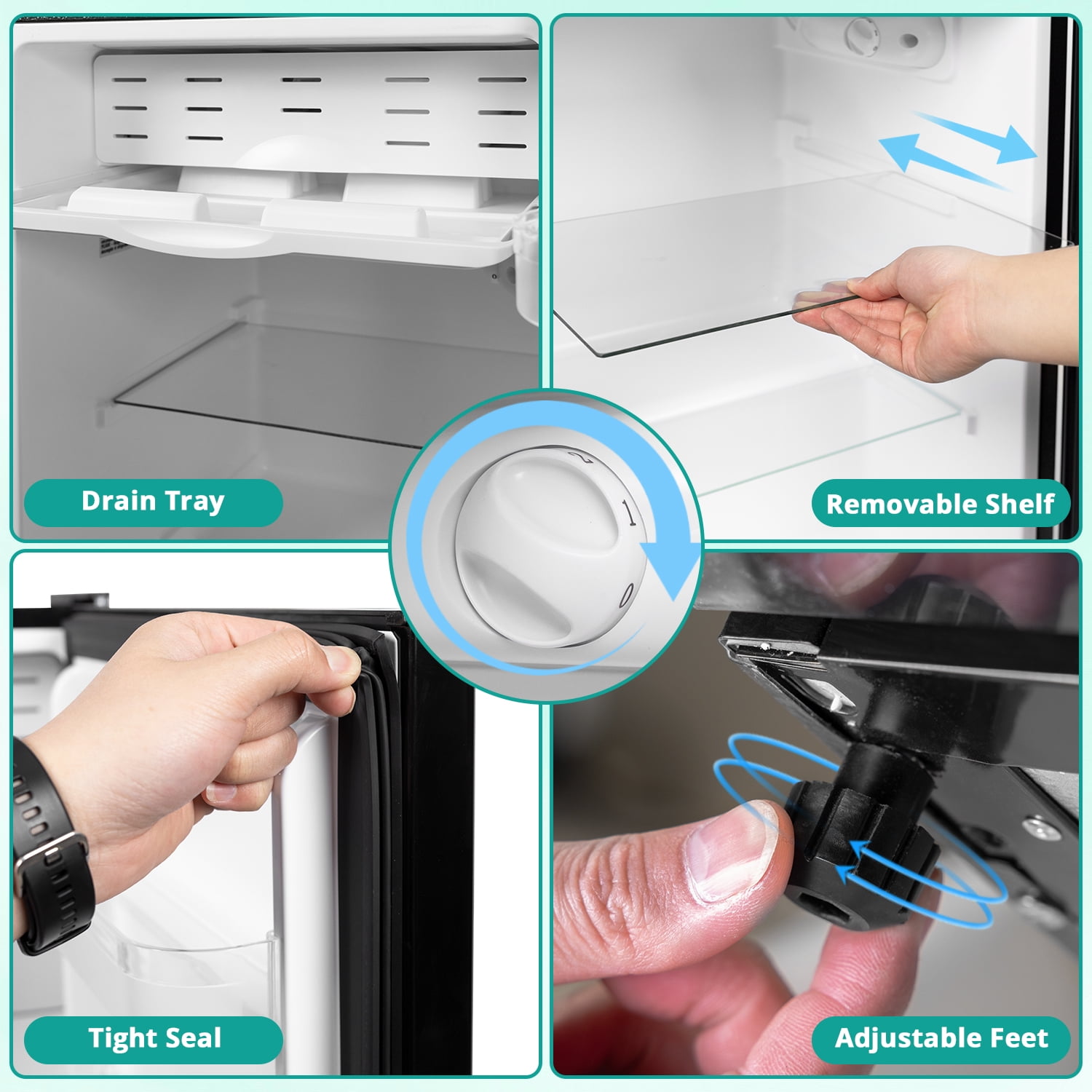Smad 3.2 Cu ft Compact Refrigerator 115V Quiet Fridge Fresh Food Energy Saving Home Office Bedroom