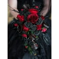 thumbnail image 7 of ZOELNIC 12PCS Artificial Silk Flowers Realistic Roses Bouquet Long Stem for Home Wedding Decoration Party (12PCS-Black), 7 of 7