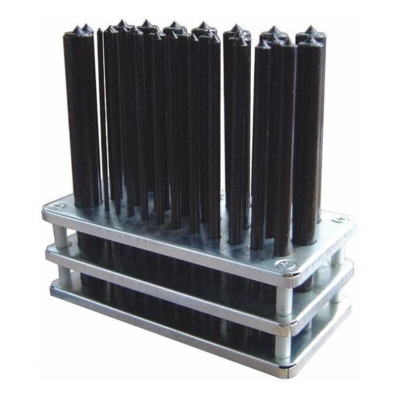 Westward Transfer Punch Set, 1 to 13 mm, Steel, 25 Piece 22N847