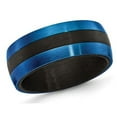 thumbnail image 1 of Bague Homme Bleue en Fibre de Carbone Plaquée IP en Acier Inoxydable 8mm, 1 of 4