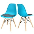 thumbnail image 4 of Gymax 2PCS Dining Chair Mid Century Modern DSW Chair Furniture W/ Linen Cushion Blue, 4 of 10