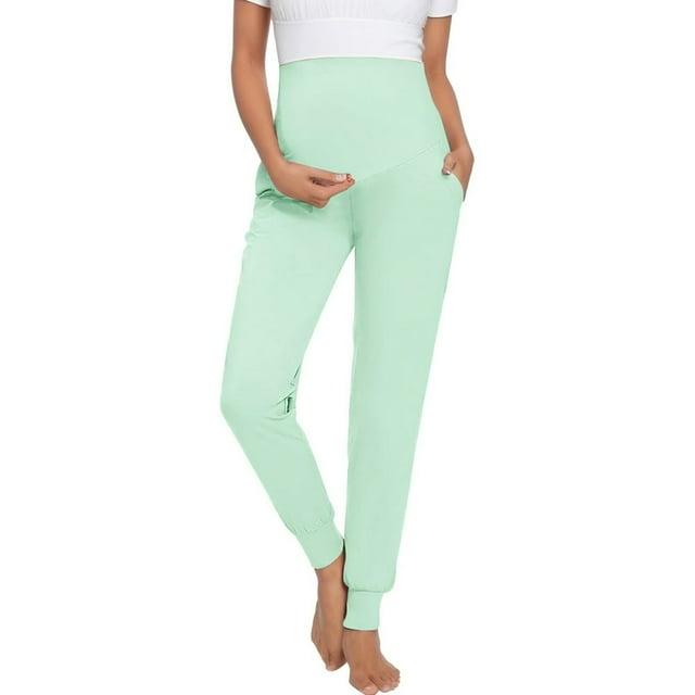 MesaSe Pantalon Décontracté de Maternité pour Femmes Extensible Confortable Léger Pantalon Leggings de Couleur Unie