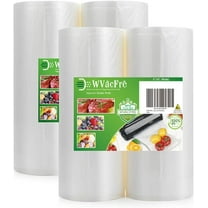 WVacFre 4 Pack 8x50 Rolls Vacuum Cleners Sealer Bags Rolls for Food Saver Storage,Seal a Meal Freezer Rolls