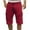 4#Red, variant on Men's Spring Summer 100% Cotton Elastic Waist Shorts | Multi-Scene Gym Beach Workout Casual with Pockets