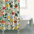 thumbnail image 5 of Floral Shower Curtain Watercolor Botanical Bathroom Decor Rustic Flower Design Fabric Bath Curtain for Tub Country Style Home Accessories with Hooks，36x72in(90x180cm), 5 of 5