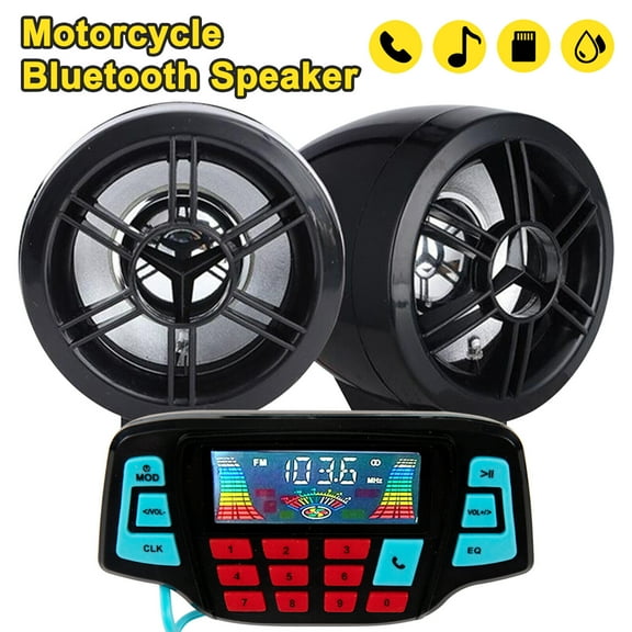 Black ABS Waterproof Audio System Motorcycle Accessory