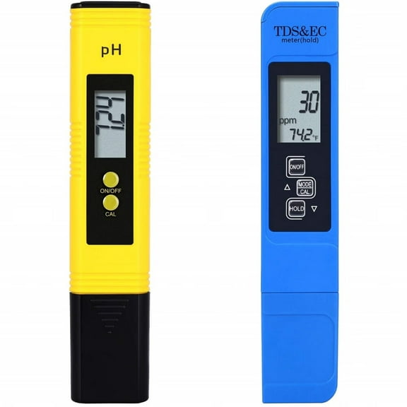 Digital pH and TDS Meter Kits, 0.01pH High Accuracy Pen-Type pH Meter ±2% Readout Accuracy 3-in-1 TDS EC Temperature Meter for Hydroponics, Pool, and Aquarium (pH Meter Kit)