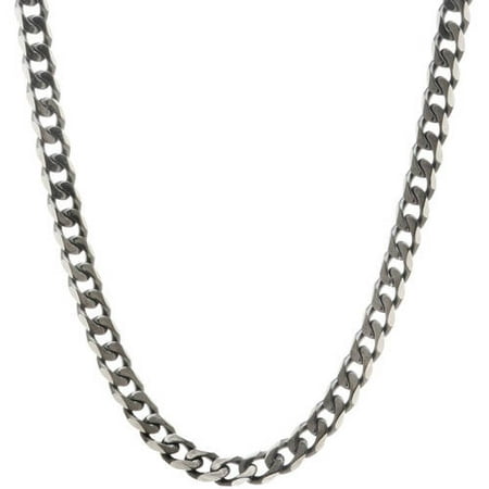 American Steel Men's Stainless Steel Jewelry/Black IP Ion Plated 24 Two-Tone Curb Chain Necklace, 6.25mm