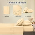 thumbnail image 4 of 5-Piece Split California King Sheet Set, 800 Thread Count, 100% Egyptian Cotton, Color Beige Stripe Pattern, Fits 16-Inch Deep Mattresses, 4 of 5