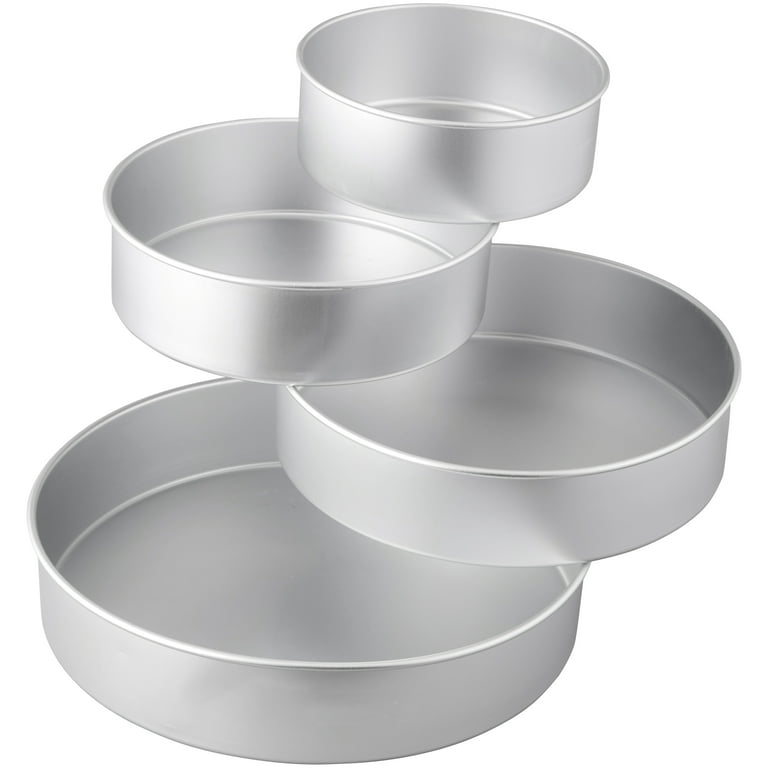 4 inch Deep Round Cake Pan Set Anodized Aluminum Pans Cake Baking Mold  ，Diameter 6-Inch ，8-Inch ，Straight Edge