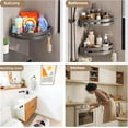thumbnail image 4 of 3-Tier Corner Shower Shelf No Drilling Adhesive Wall Mounted, Waterproof Bathroom Shower Caddy Organizer, No Hooks Space Saving PP Material Shower Corner Shelf for Bathroom - Gray, 4 of 8