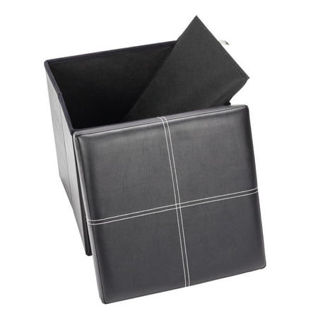 Storage Bench Seating - Ktaxon Folding Leather Footstool Sofa Ottoman Bench Footrest Box Faux Seat Storage
