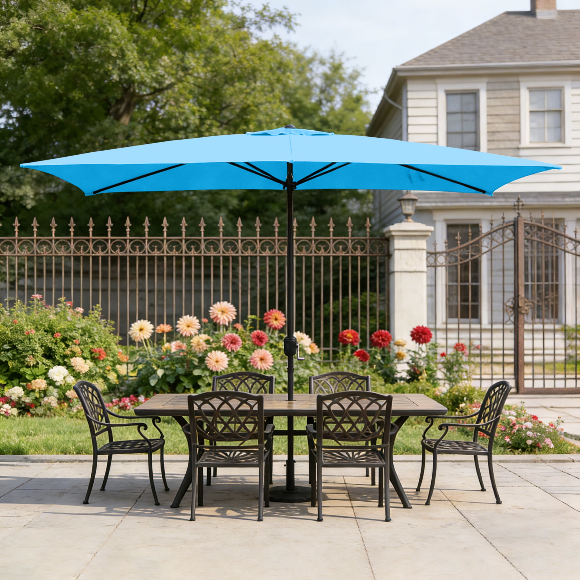 ace hardware-5-6 foot umbrella for patio Punchau 6 Ft Outdoor - White Market Umbrella, Easy Tiltable Beach UmbrellaTiltableCanopy Diameter Abble 10x6.5ft Rectangular Patio Umbrella